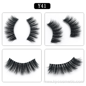 Wholesale 3D Faux Mink Lashes Invisible Band Silk Eyelashes